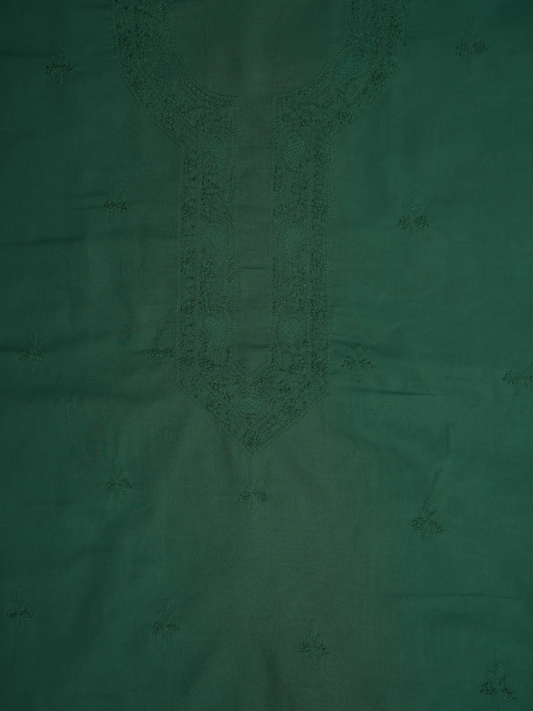 Ada Hand Embroidered Teal Green Cotton Lucknowi Chikankari Unstitched Men's Kurta Piece 01A708681