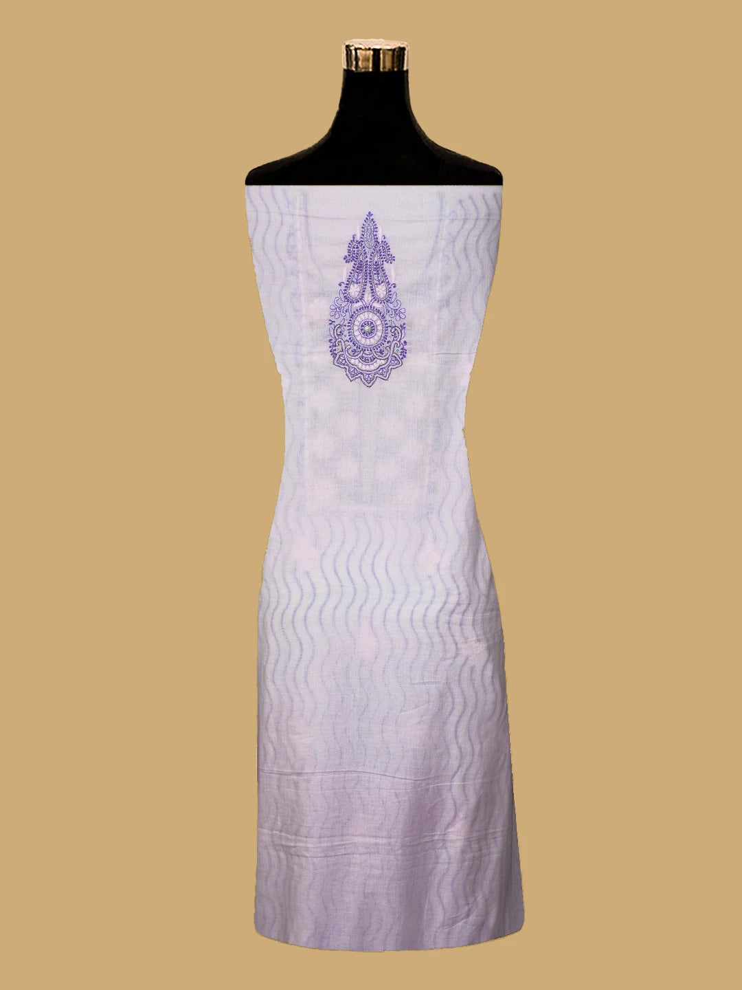 Ada Hand Embroidered Pink Cotton Lucknowi Chikankari Unstitched Kurta Dupatta Set With Cutdana Work 01A526015
