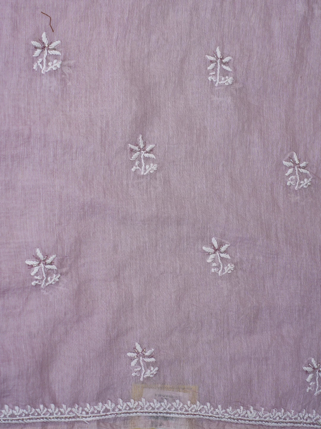Ada Hand Embroidered Chanderi Mauve Lucknowi Chikankari Unstitched Suit Piece With Cutdana Work 01A725376