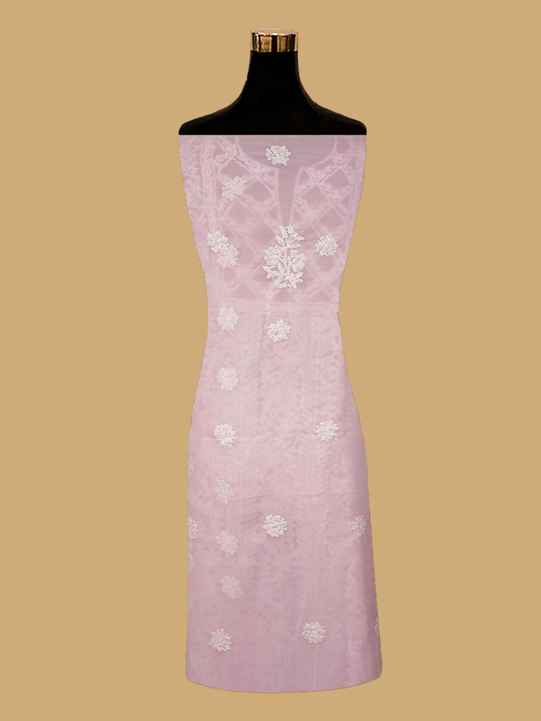 Ada Hand Embroidered Pink Georgette Lucknowi Chikankari Unstitched Suit Piece 01A696674