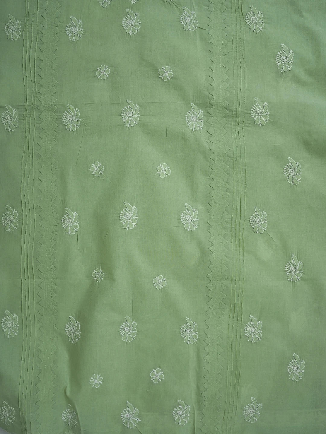Ada Hand Embroidered Light Pastel Green Cotton Lucknowi Chikankari Unstitched Men's Kurta Piece 01A706038