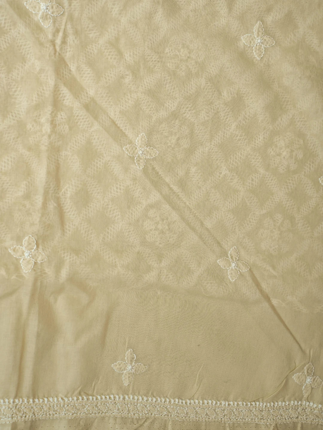 Ada Hand Embroidered Fawn Cotton Lucknowi Chikankari Unstitched Kurta Piece 01A724497