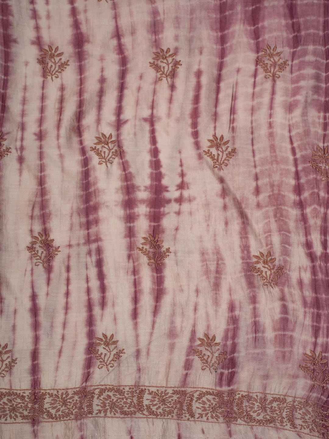Ada Hand Embroidered Onion Pink Silk Lucknowi Chikankari Unstitched Kurta Dupatta Set 01A669140