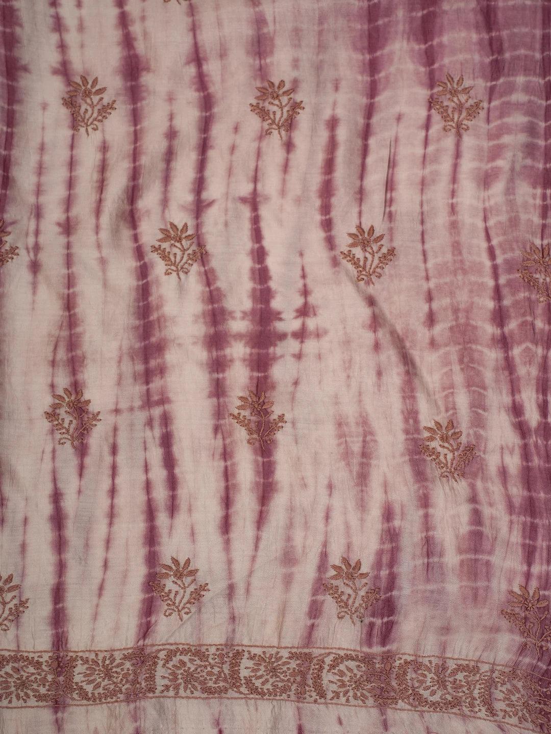 Ada Hand Embroidered Onion Pink Silk Lucknowi Chikankari Unstitched Kurta Dupatta Set 01A669140