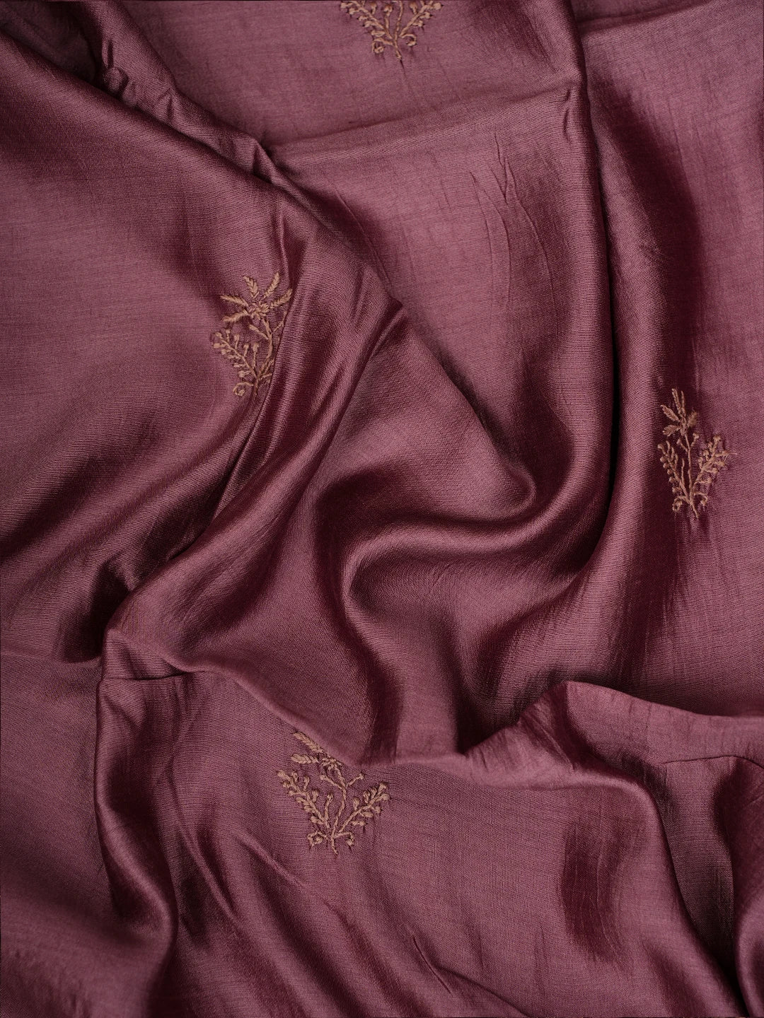 Ada Hand Embroidered Onion Pink Silk Lucknowi Chikankari Unstitched Kurta Dupatta Set 01A669140