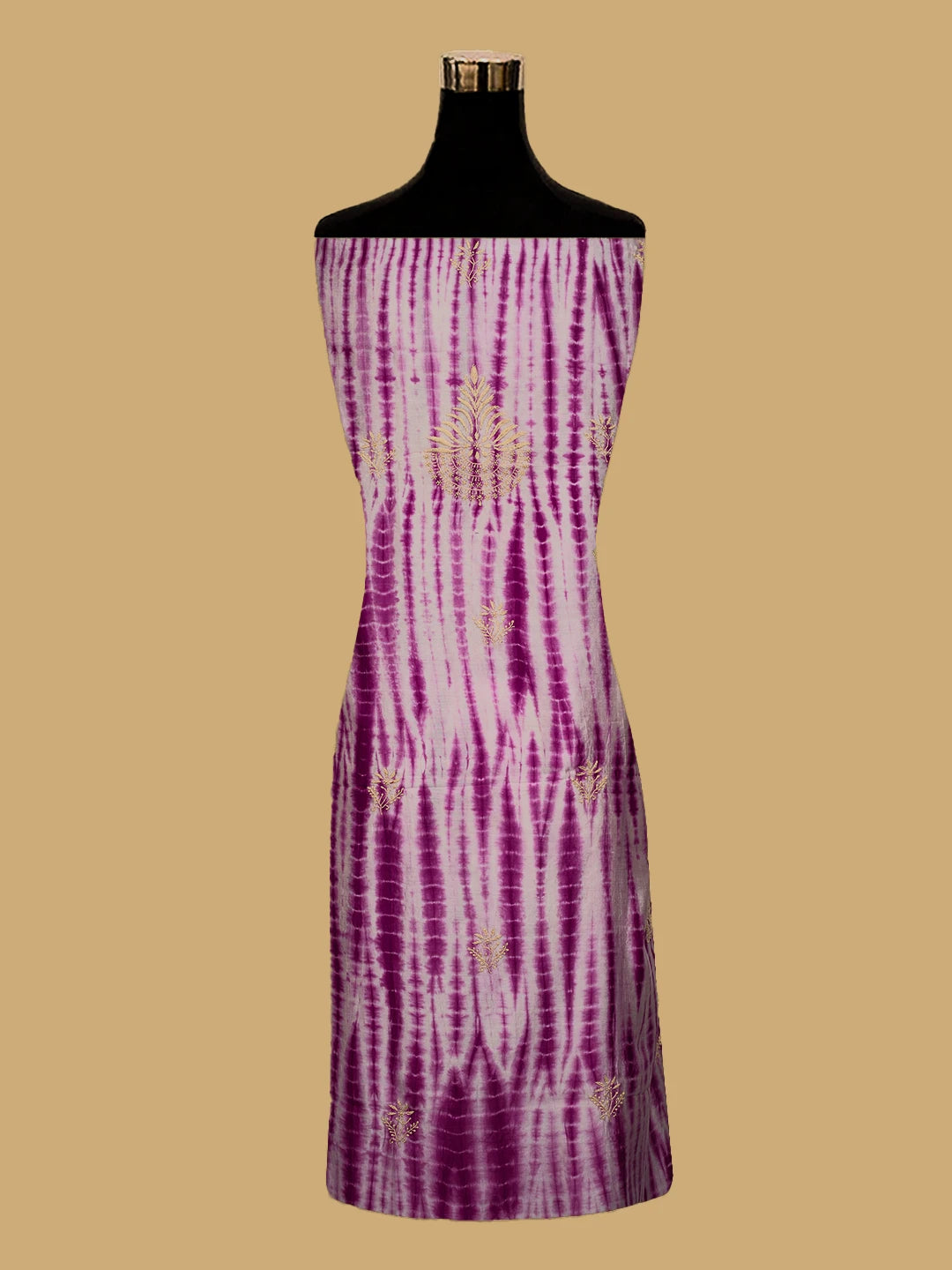 Ada Hand Embroidered Purple Silk Lucknowi Chikankari Unstitched Kurta Dupatta Set 01A665277