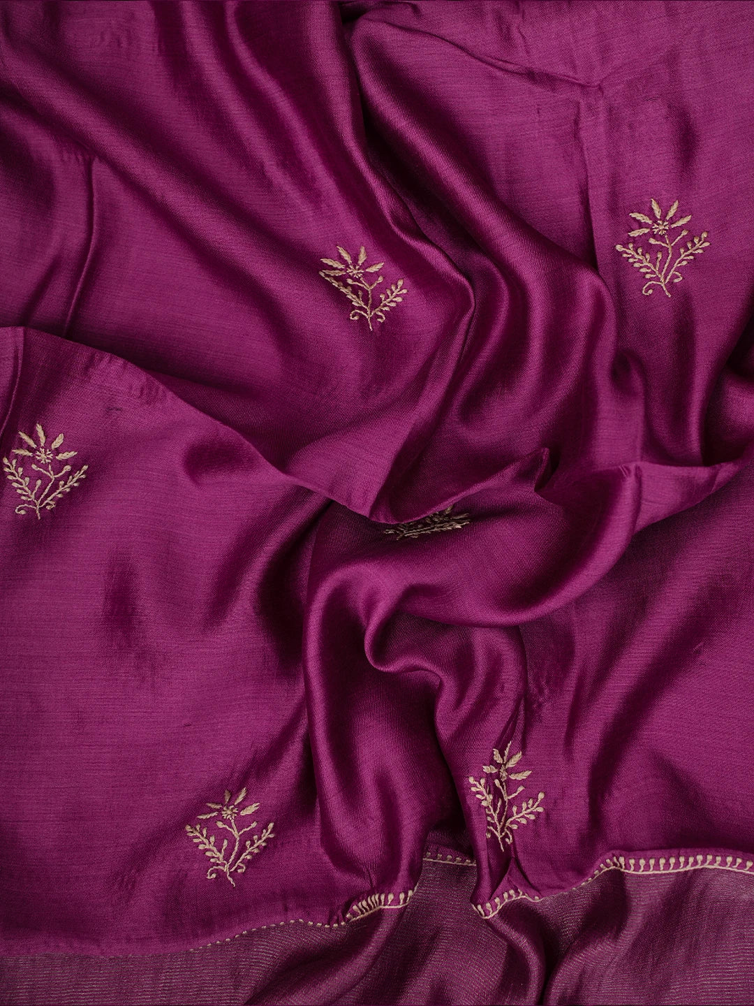 Ada Hand Embroidered Purple Silk Lucknowi Chikankari Unstitched Kurta Dupatta Set 01A665277