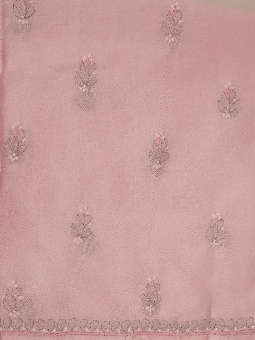 Ada Hand Embroidered Pink Cotton Lucknowi Chikankari Unstitched Suit Piece 01A724575