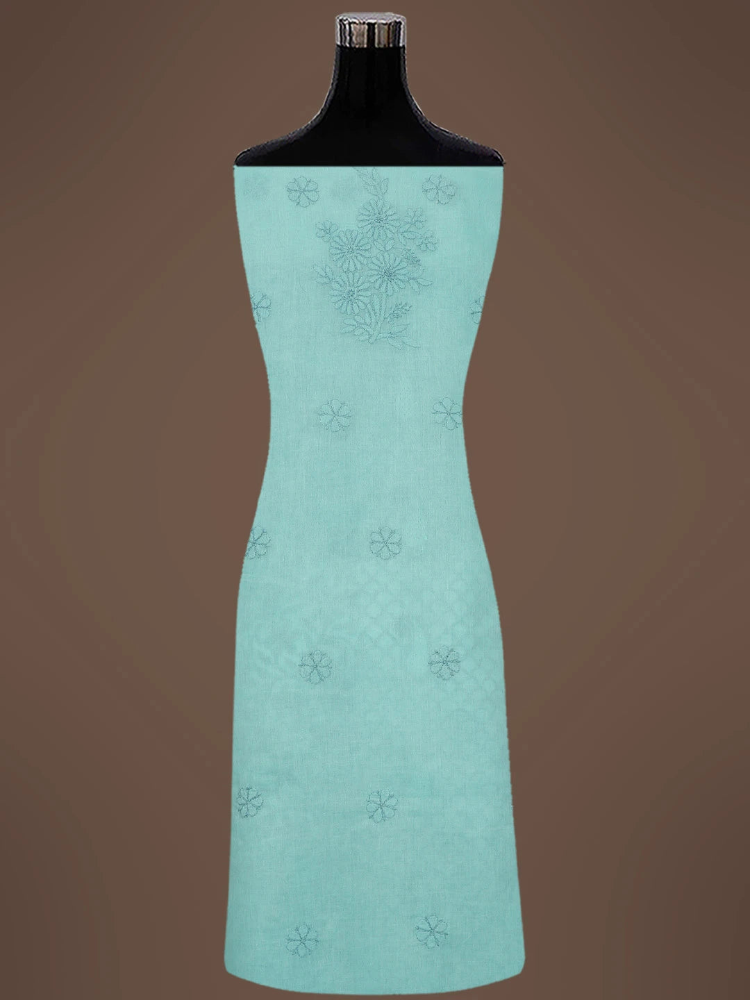 Ada Hand Embroidered Blue Cotton Lucknowi Chikankari Unstitched Suit Piece 01A692442