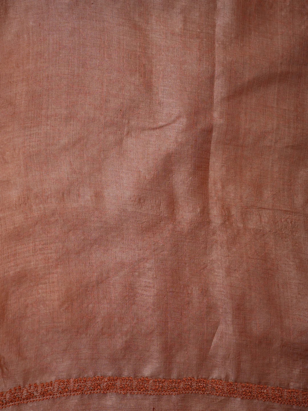 Ada Hand Embroidered Coral Peach Silk Lucknowi Chikankari Unstitched Men's Kurta Piece 01A722180