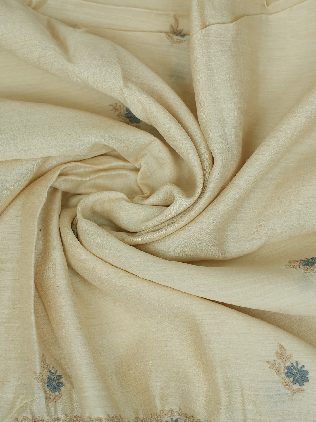 Ada Hand Embroidered Fawn Moonga Silk Lucknowi Chikankari Unstitched Kurta Dupatta Set 01A644574