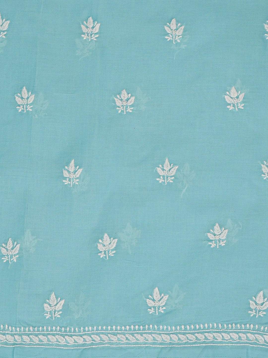 Ada Hand Embroidered Picton Blue Cotton Lucknowi Chikankari Unstitched Suit Piece With Cutdana Work 01A679252