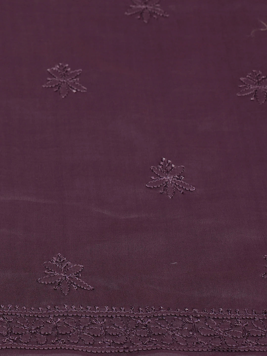 Ada Hand Embroidered Japanese Violet Chanderi Lucknowi Chikankari Unstitched Kurta Dupatta Set 01A715757