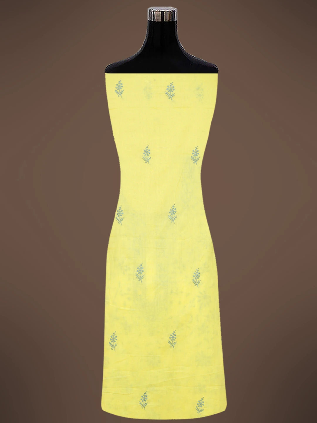 Ada Hand Embroidered Lemon Cotton Lucknowi Chikankari Unstitched Suit Piece 01A693502