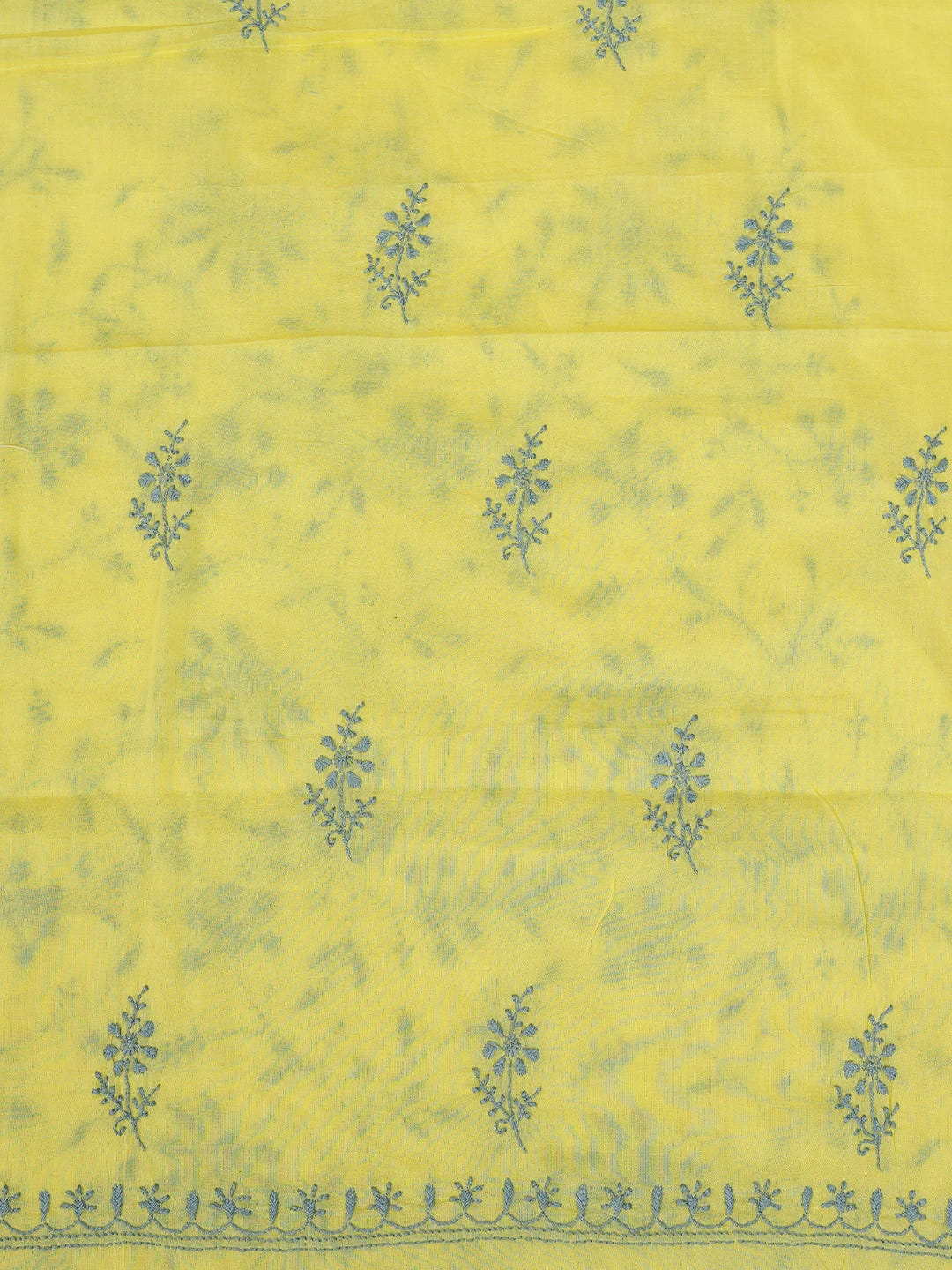 Ada Hand Embroidered Lemon Cotton Lucknowi Chikankari Unstitched Suit Piece 01A693502