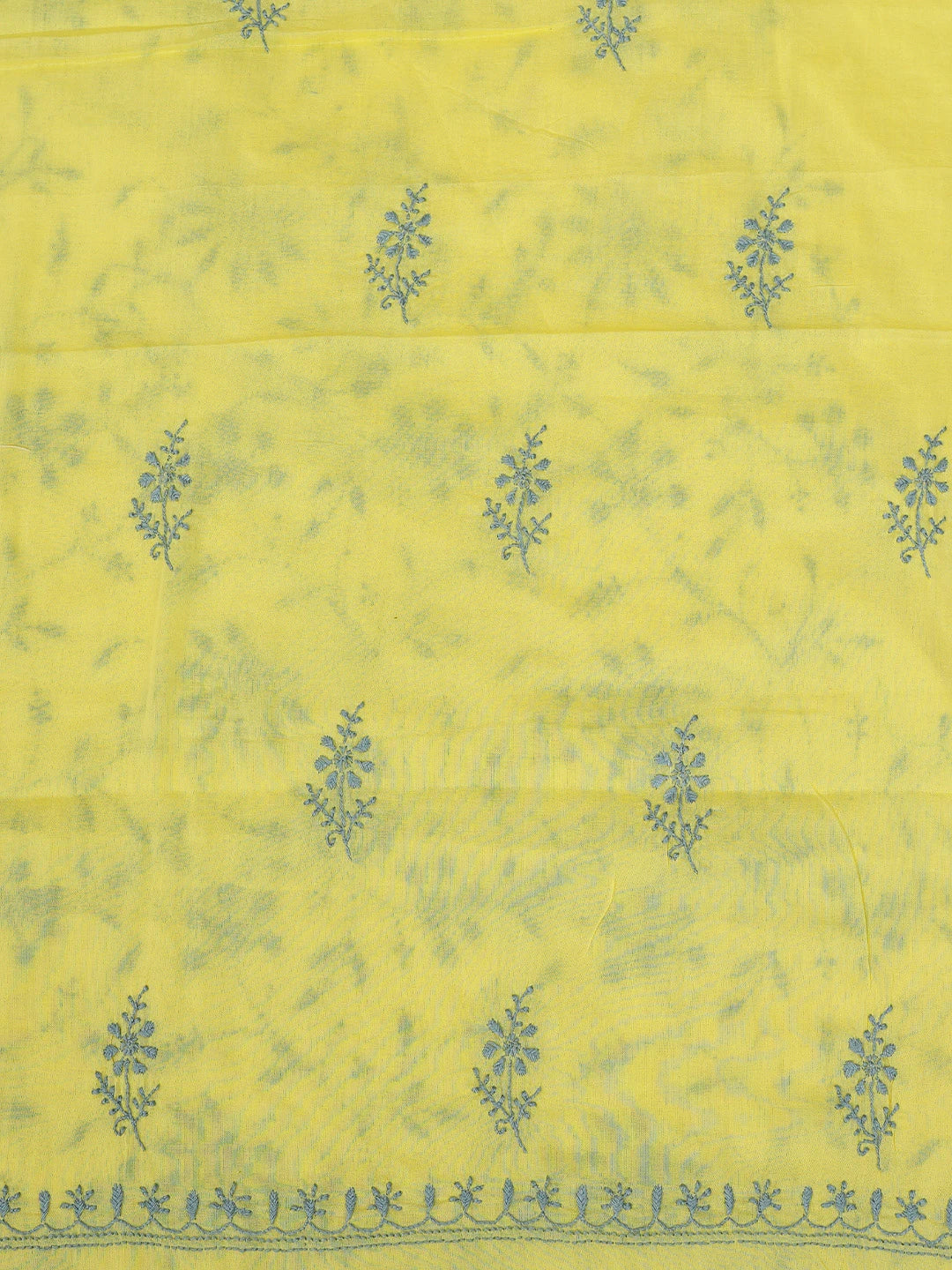 Ada Hand Embroidered Lemon Cotton Lucknowi Chikankari Unstitched Suit Piece 01A693502