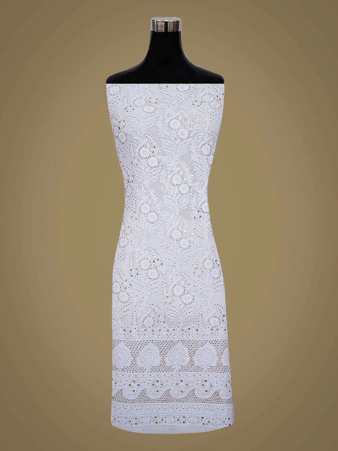 Ada Hand Embroidered Mauve Viscose Georgette Lucknowi Chikankari Unstitched Kurta Piece With Mukaish Work 01A397908