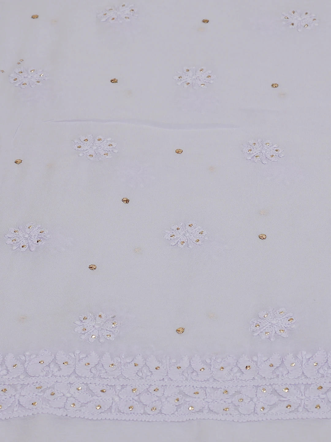 Ada Hand Embroidered Mauve Viscose Georgette Lucknowi Chikankari Unstitched Kurta Piece With Mukaish Work 01A397908