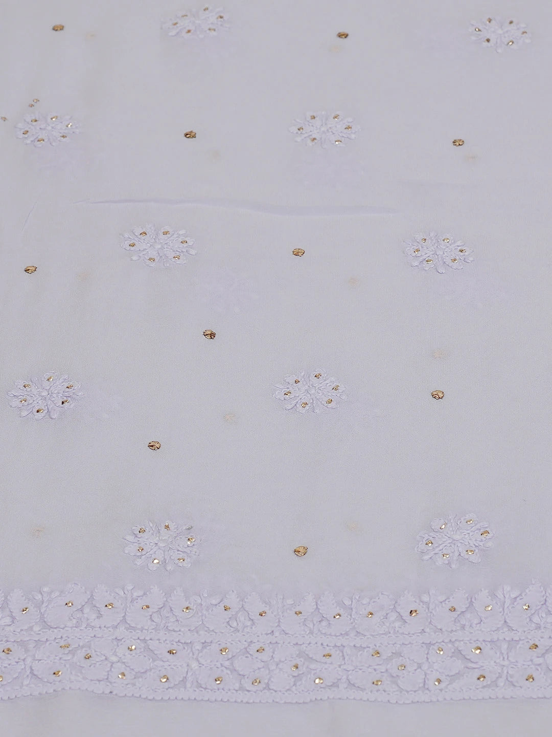 Ada Hand Embroidered Mauve Viscose Georgette Lucknowi Chikankari Unstitched Kurta Piece With Mukaish Work 01A397908
