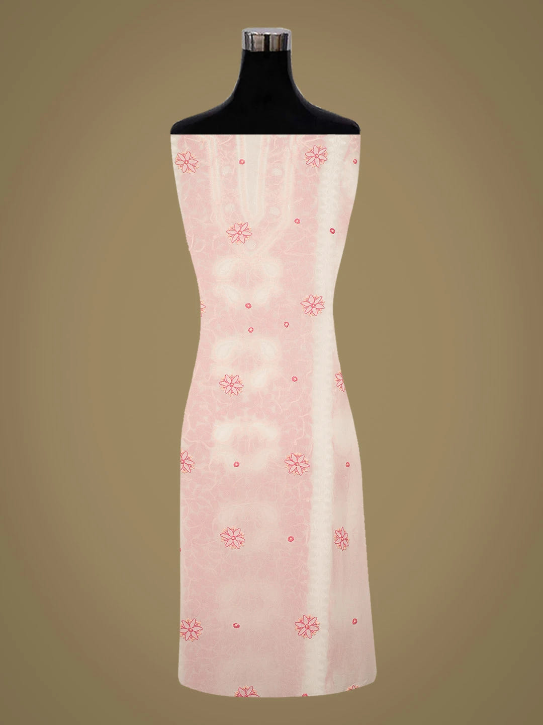 Ada Hand Embroidered White Viscose Georgette Lucknowi Chikankari Unstitched Kurta Piece 01A635387