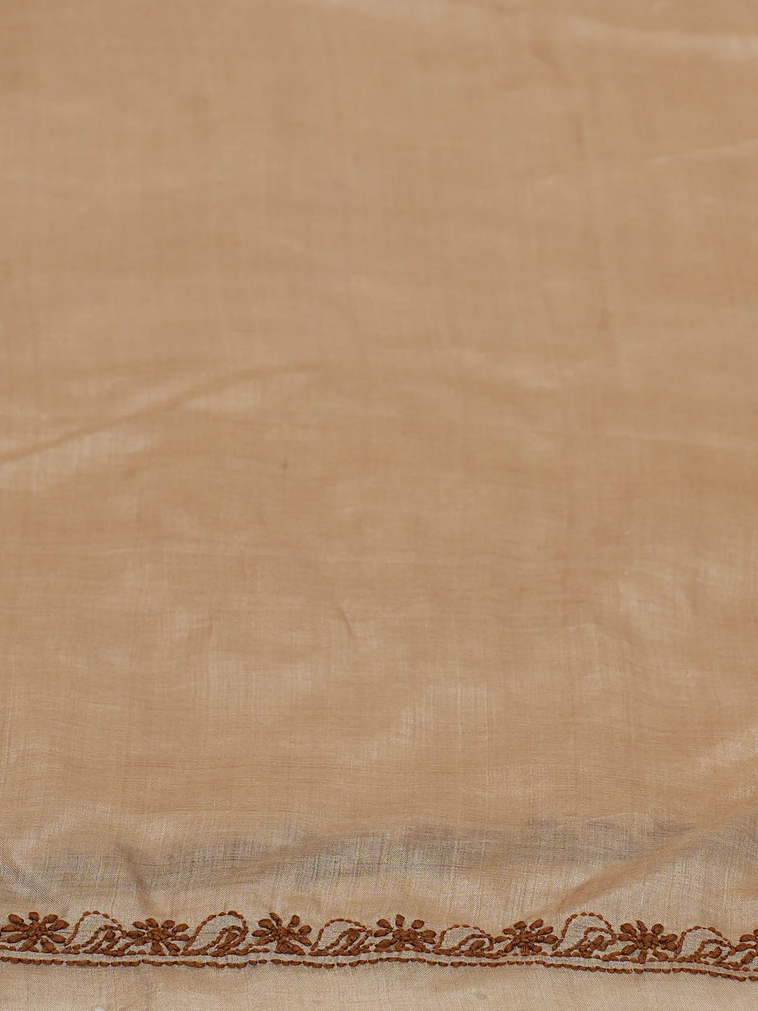 Ada Hand Embroidered Raw Umber Brown Silk Lucknowi Chikankari Unstitched Kurta Piece 01A464821