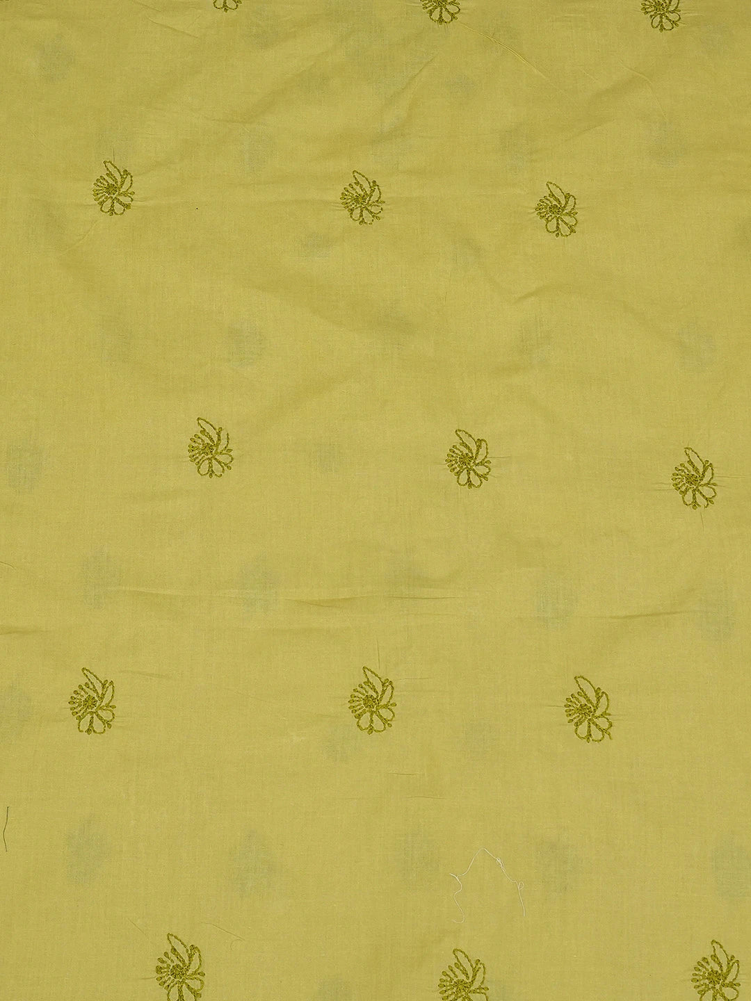 Ada Hand Embroidered Mehendi Green Cotton Lucknowi Chikankari Unstitched Men's Kurta Piece 01A706056