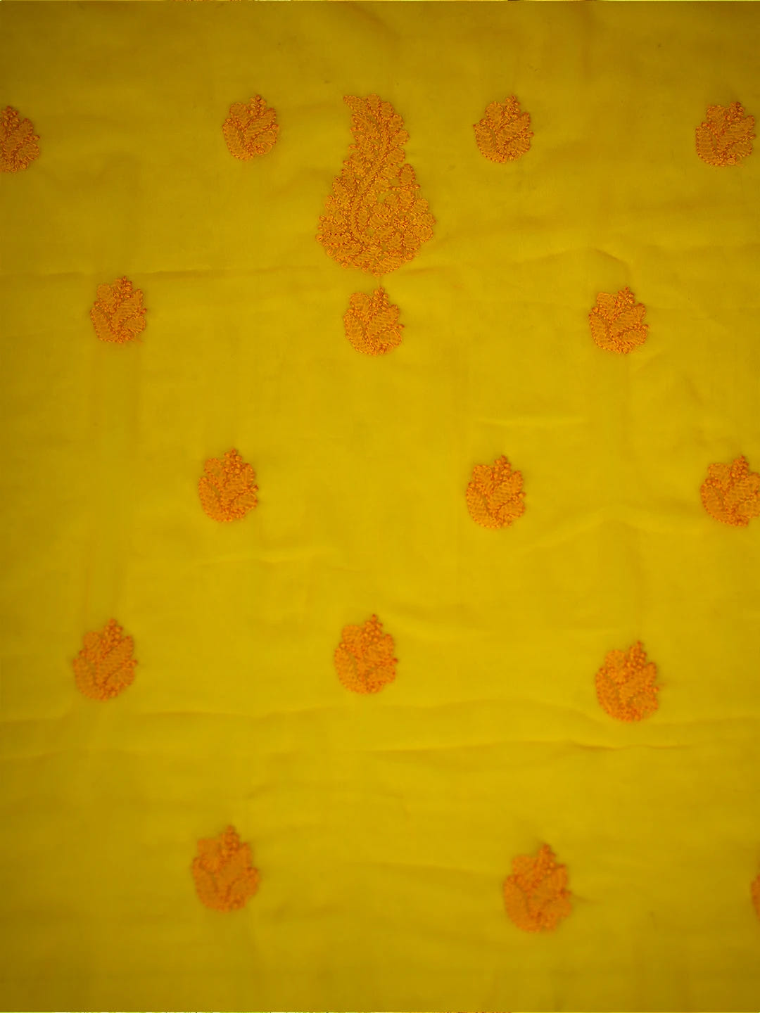 Ada Hand Embroidered Yellow Georgette Lucknowi Chikankari Unstitched Suit Piece A211285