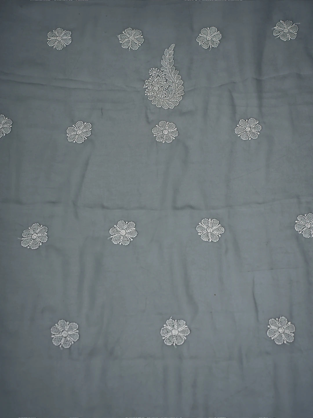 Ada Hand Embroidered Grey Georgette Lucknowi Chikankari Unstitched Suit Piece A211307