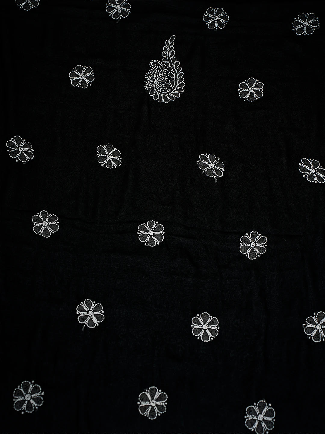 Ada Hand Embroidered Black Georgette Lucknowi Chikankari Unstitched Suit Set A211323