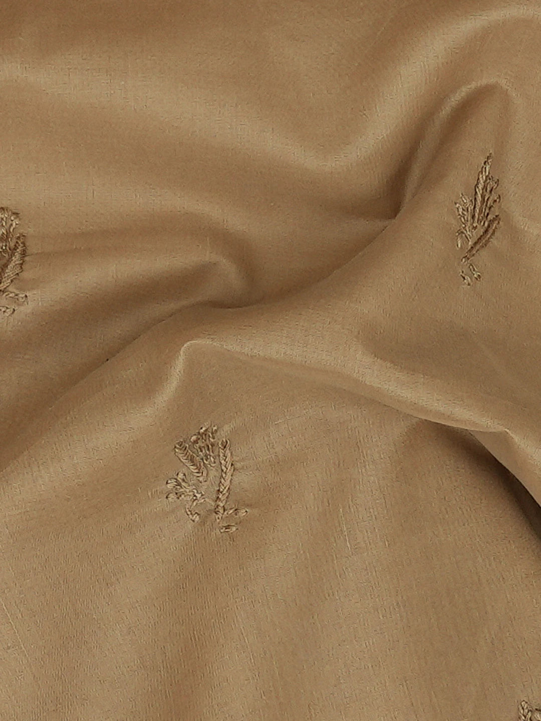 Ada Hand Embroidered Raw Umber Brown  Cotton Lucknowi Chikankari Unstitched Men's Kurta Piece 01A708690