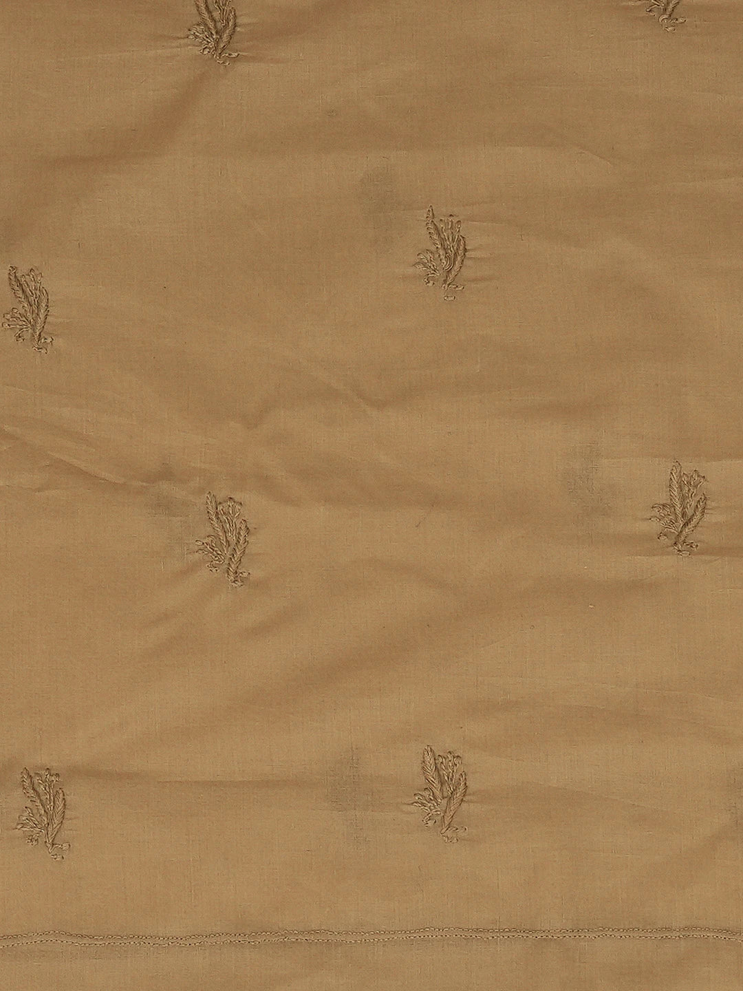 Ada Hand Embroidered Raw Umber Brown  Cotton Lucknowi Chikankari Unstitched Men's Kurta Piece 01A708690