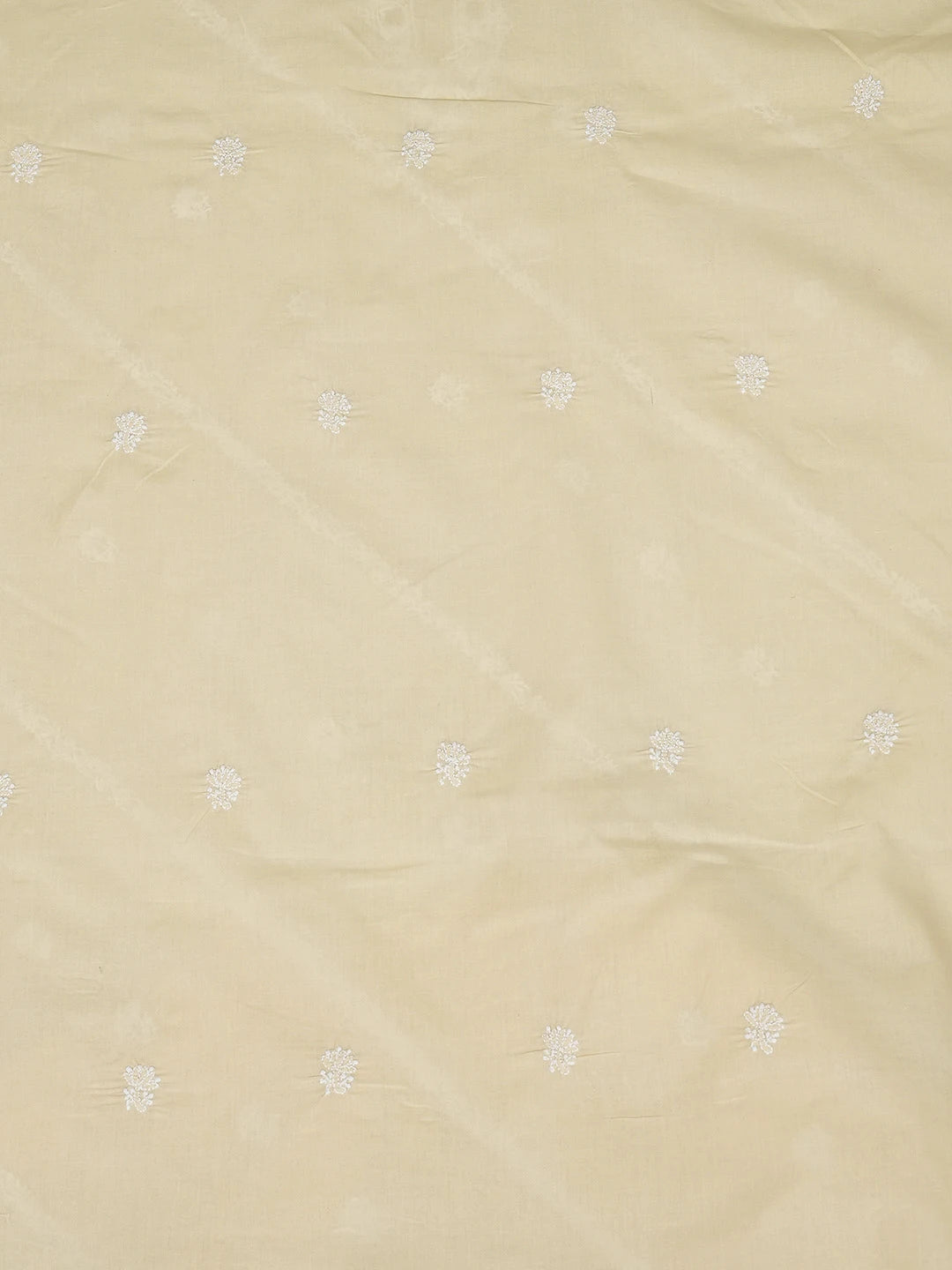 Ada Hand Embroidered Beige Cotton Lucknowi Chikankari Unstitched Men's Kurta Piece 01A706146