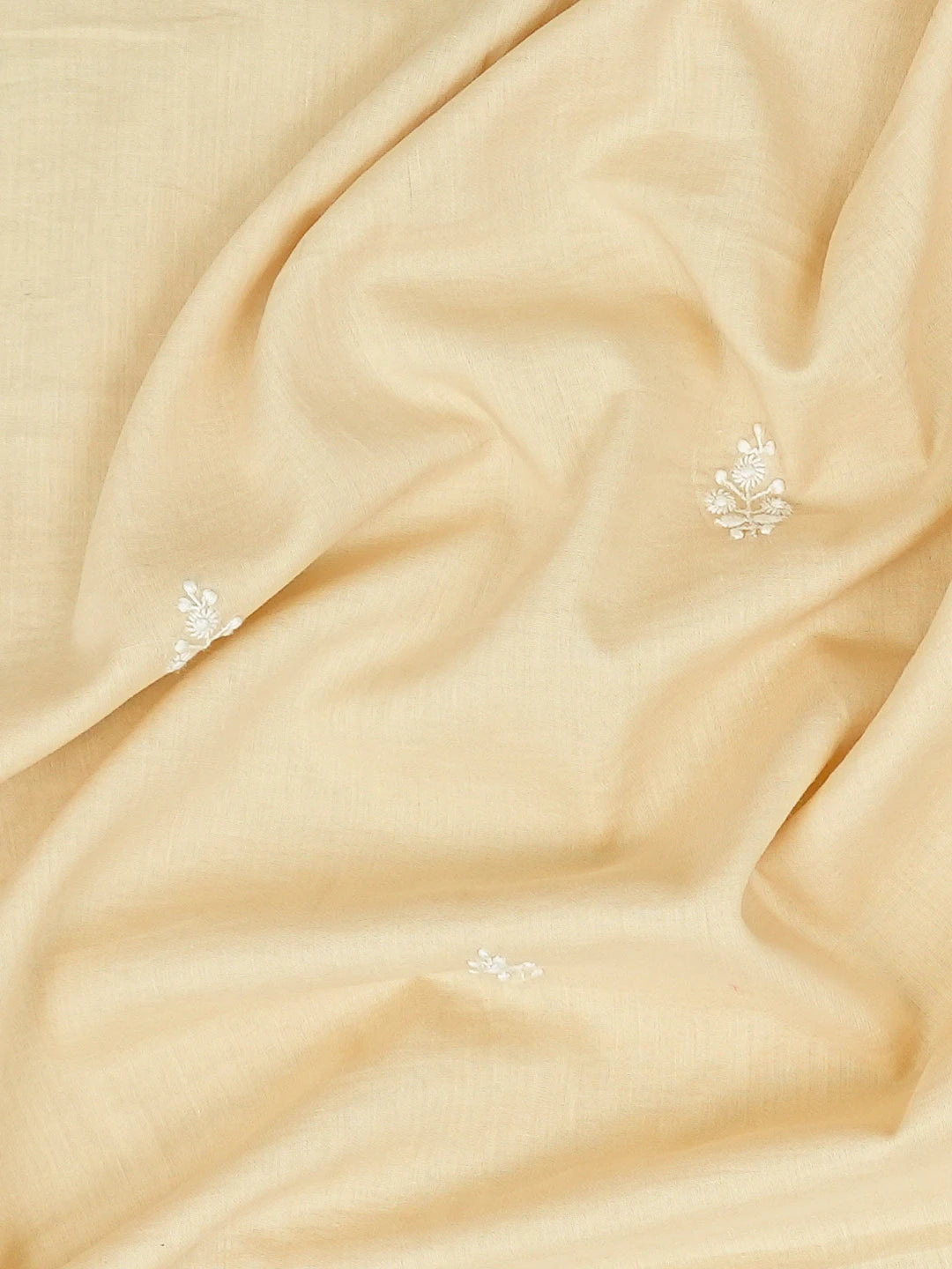Ada Hand Embroidered Fawn Cotton Lucknowi Chikankari Unstitched Men's Kurta Piece 01A719094