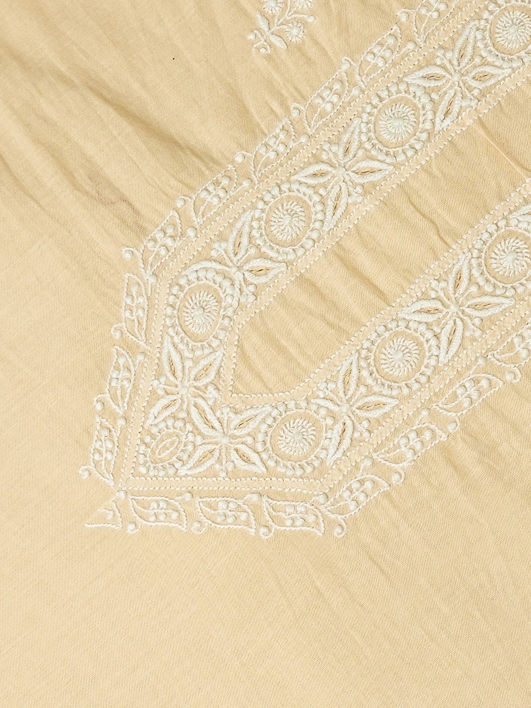 Ada Hand Embroidered Fawn Cotton Lucknowi Chikankari Unstitched Men's Kurta Piece 01A719094