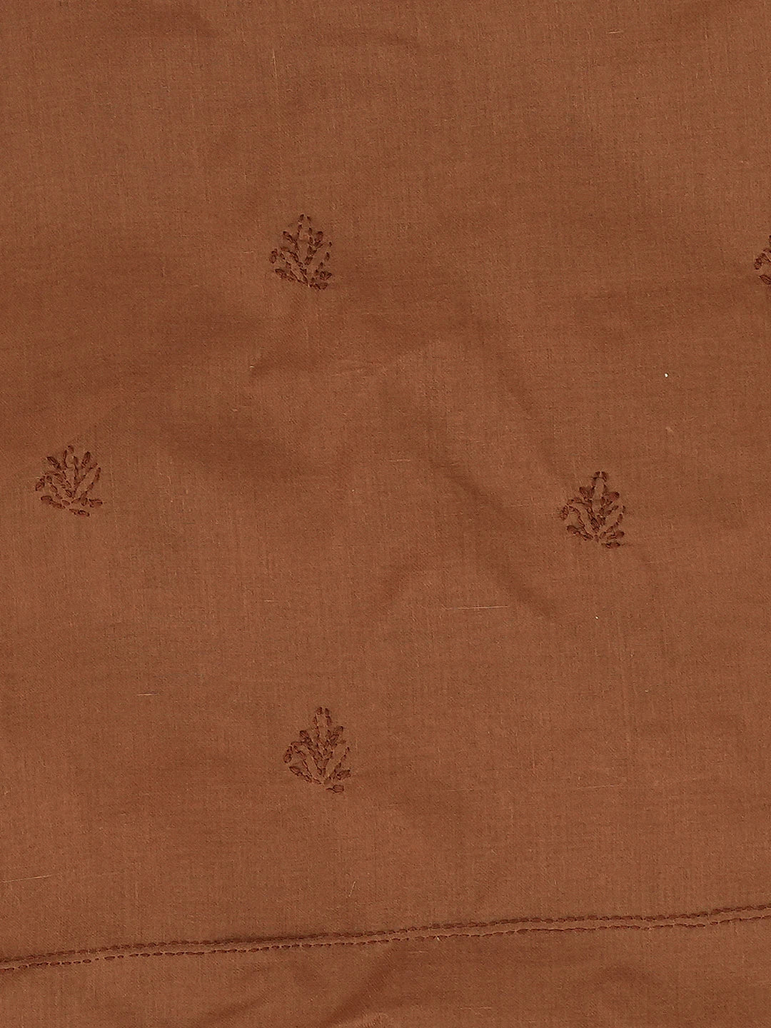 Ada Hand Embroidered Brown Cotton Lucknowi Chikankari Unstitched Men's Kurta Piece 01A661757