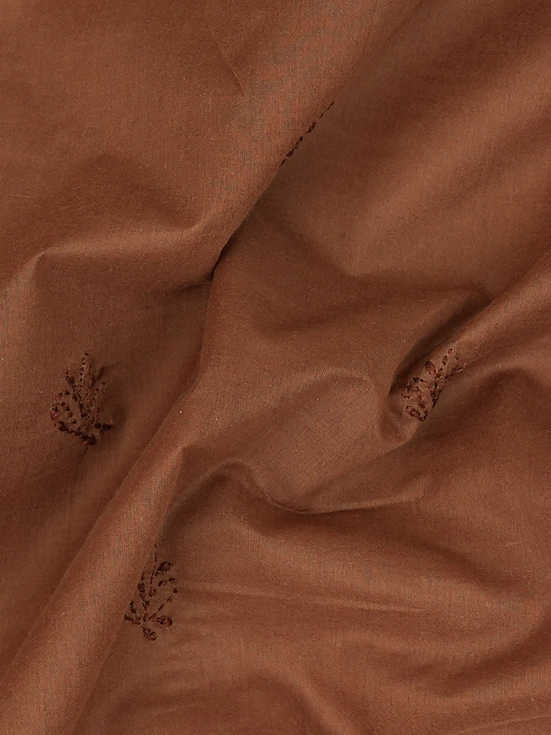 Ada Hand Embroidered Brown Cotton Lucknowi Chikankari Unstitched Men's Kurta Piece 01A661757