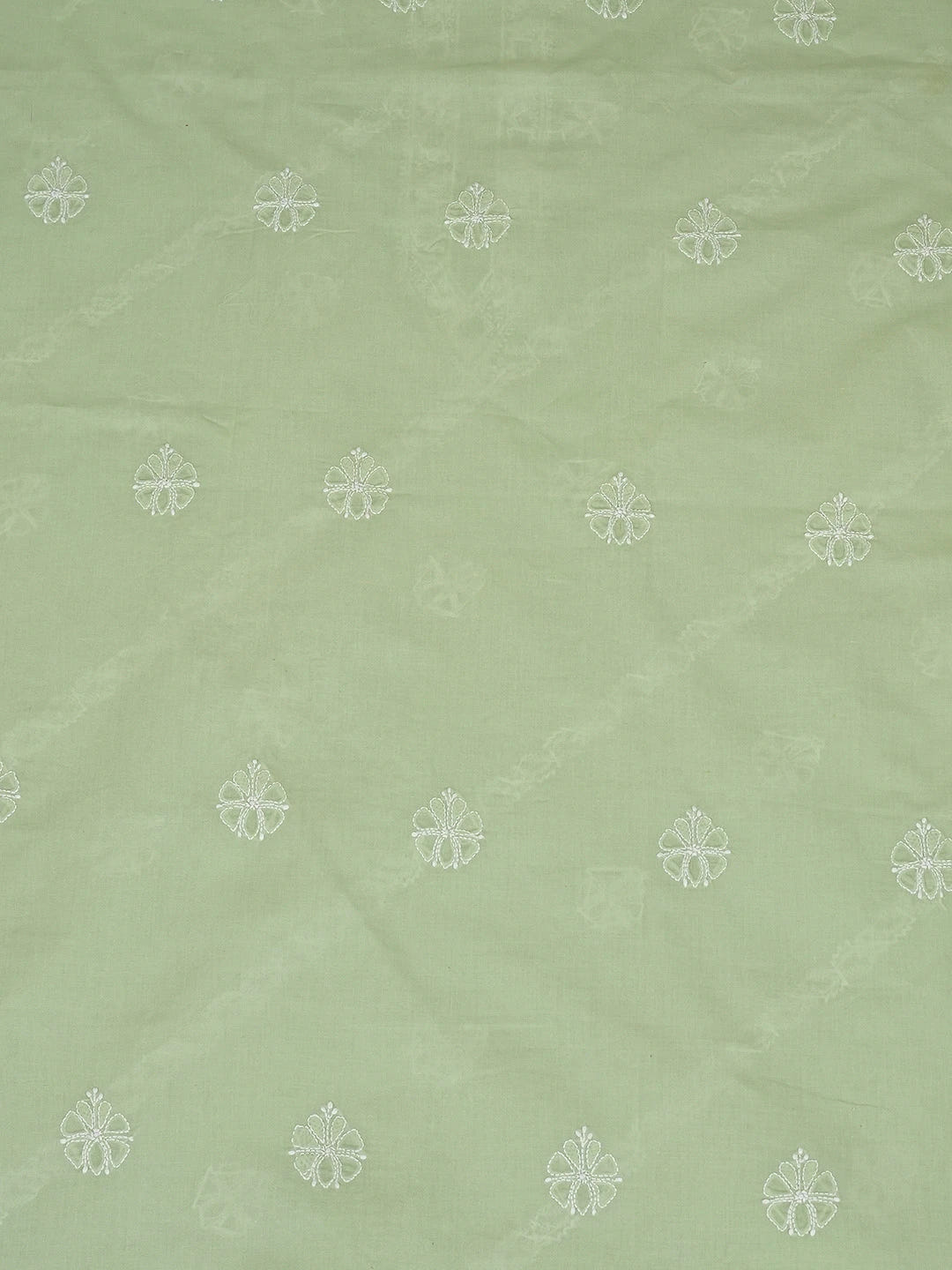 Ada Hand Embroidered Pista Green Cotton Lucknowi Chikankari Unstitched Men's Kurta Piece 01A706139