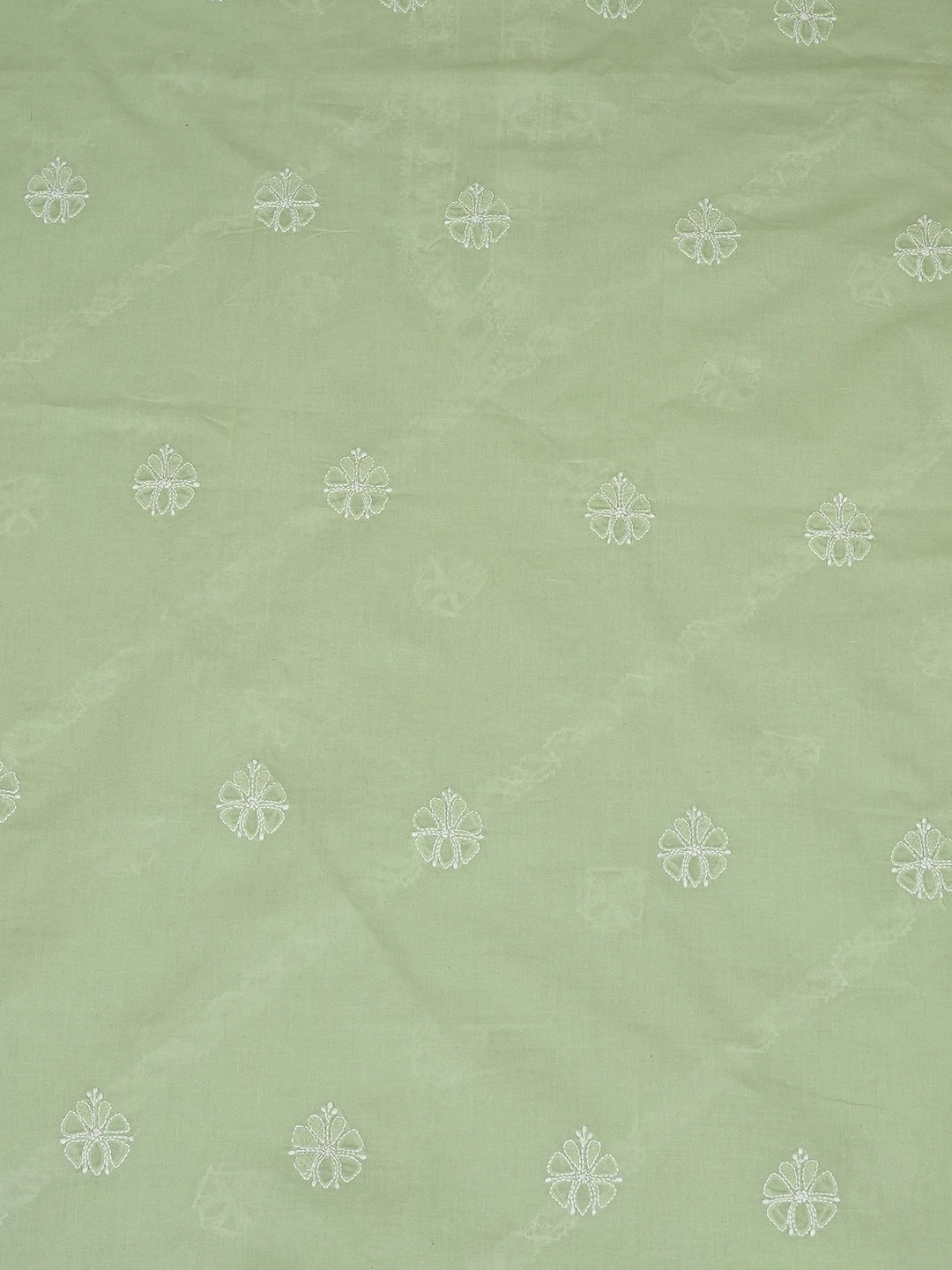 Ada Hand Embroidered Pista Green Cotton Lucknowi Chikankari Unstitched Men's Kurta Piece 01A706139