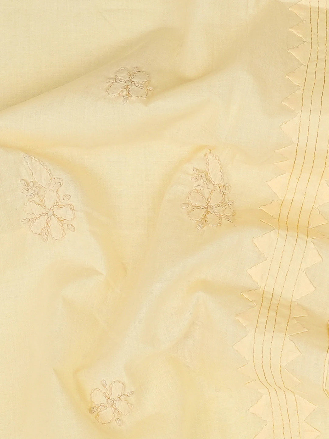Ada Hand Embroidered Wheat Beige Cotton Lucknowi Chikankari Unstitched Men's Kurta Piece 01A706058