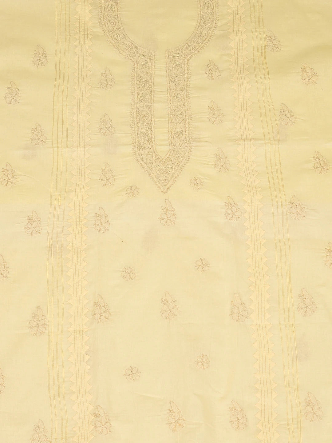 Ada Hand Embroidered Wheat Beige Cotton Lucknowi Chikankari Unstitched Men's Kurta Piece 01A706058