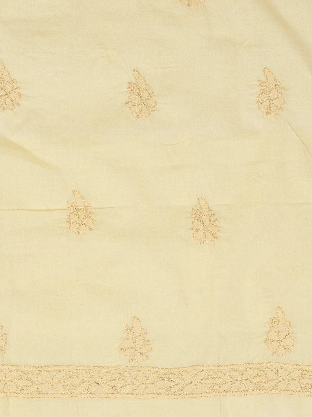 Ada Hand Embroidered Wheat Beige Cotton Lucknowi Chikankari Unstitched Men's Kurta Piece 01A706058