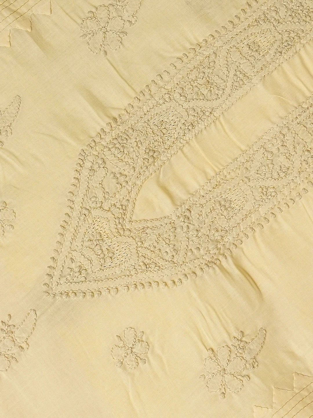 Ada Hand Embroidered Wheat Beige Cotton Lucknowi Chikankari Unstitched Men's Kurta Piece 01A706058