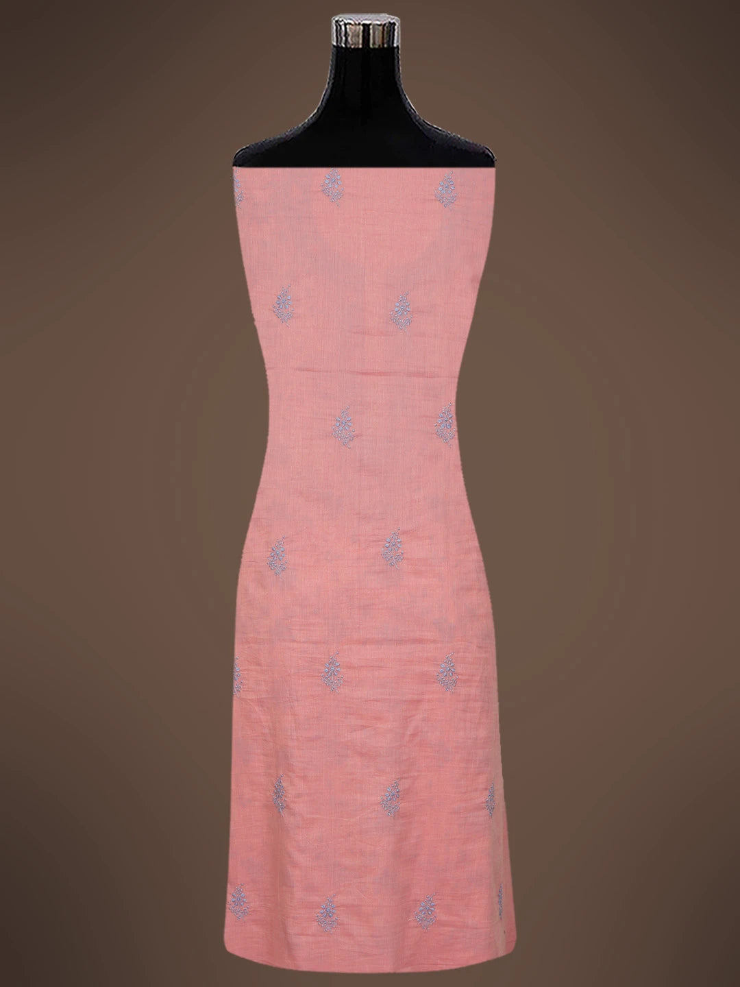 Ada Hand Embroidered Flamingo Pink Cotton Lucknowi Chikankari Unstitched Suit Piece 01A693501
