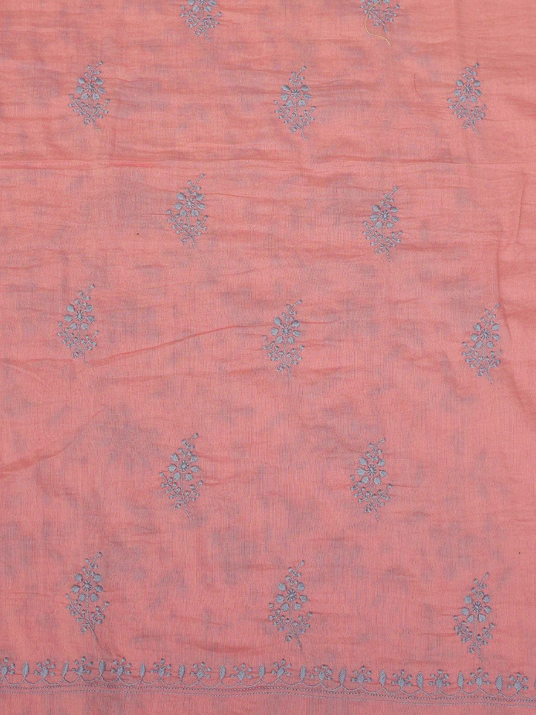 Ada Hand Embroidered Flamingo Pink Cotton Lucknowi Chikankari Unstitched Suit Piece 01A693501