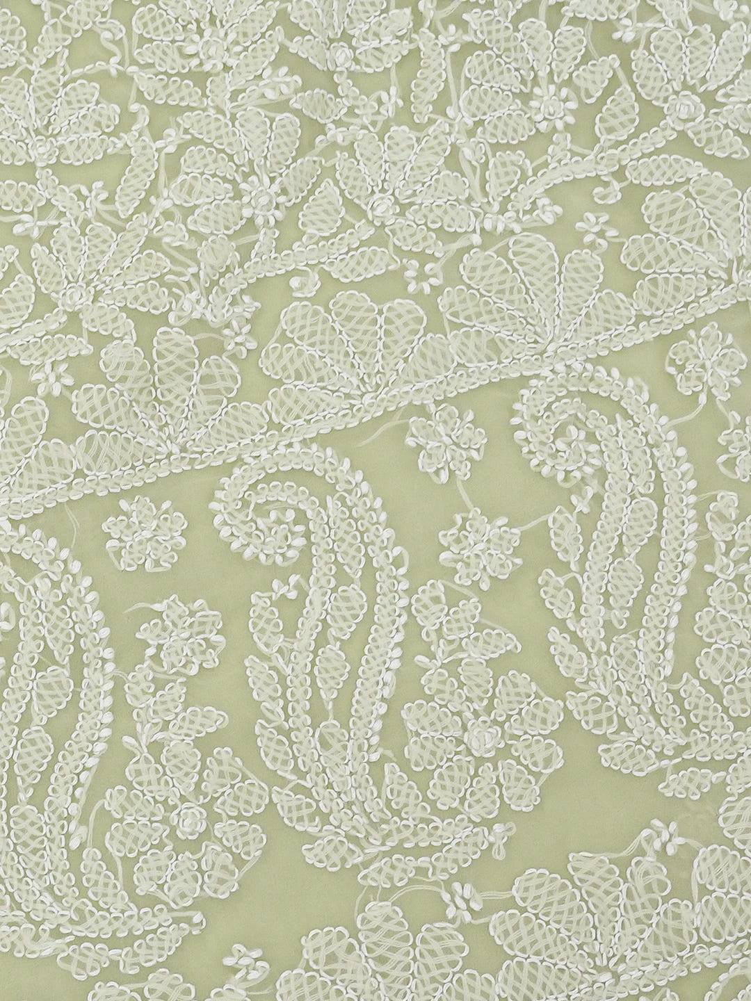 Ada Hand Embroidered Light Green Georgette Lucknowi Chikankari Saree and Blouse 01A719258
