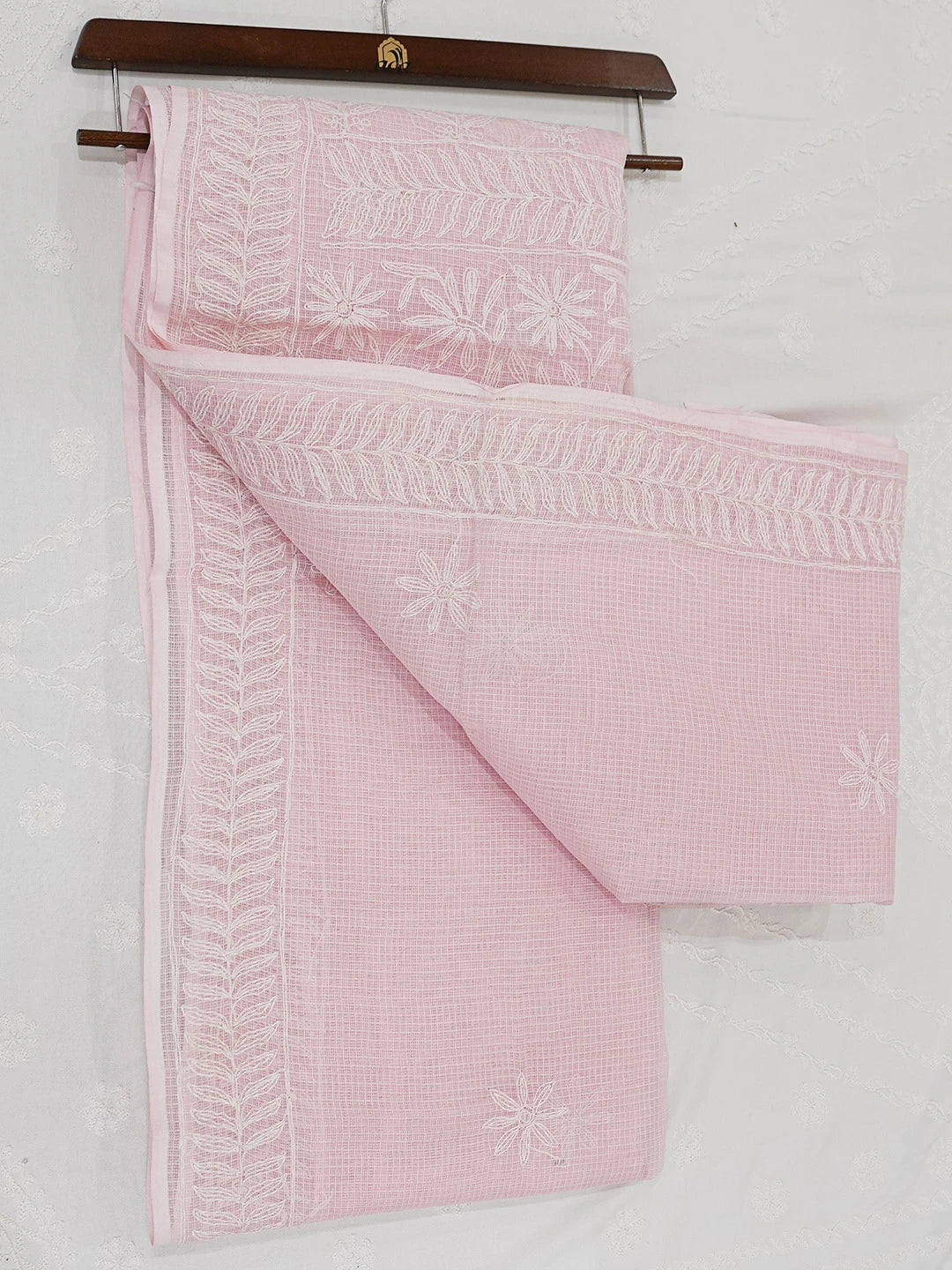 Ada Hand Embroidered Pink Kota Lucknowi Chikankari Saree and Blouse 01A711527