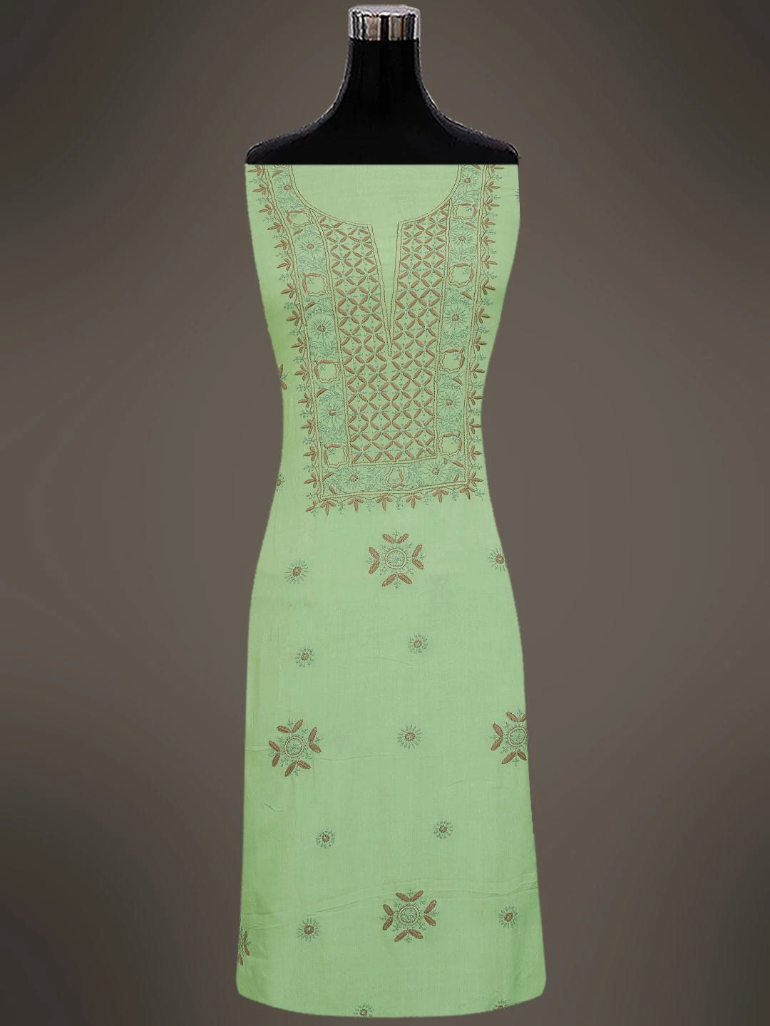 Ada Hand Embroidered Pista Green Modal Lucknowi Chikankari Unstitched Suit Piece 01A700550