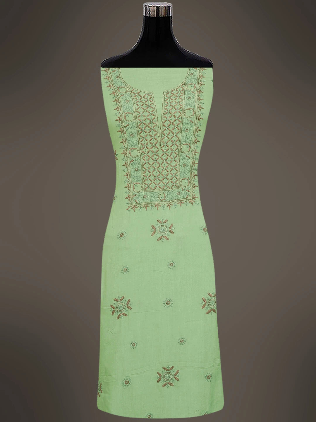 Ada Hand Embroidered Pista Green Modal Lucknowi Chikankari Unstitched Suit Piece 01A700550