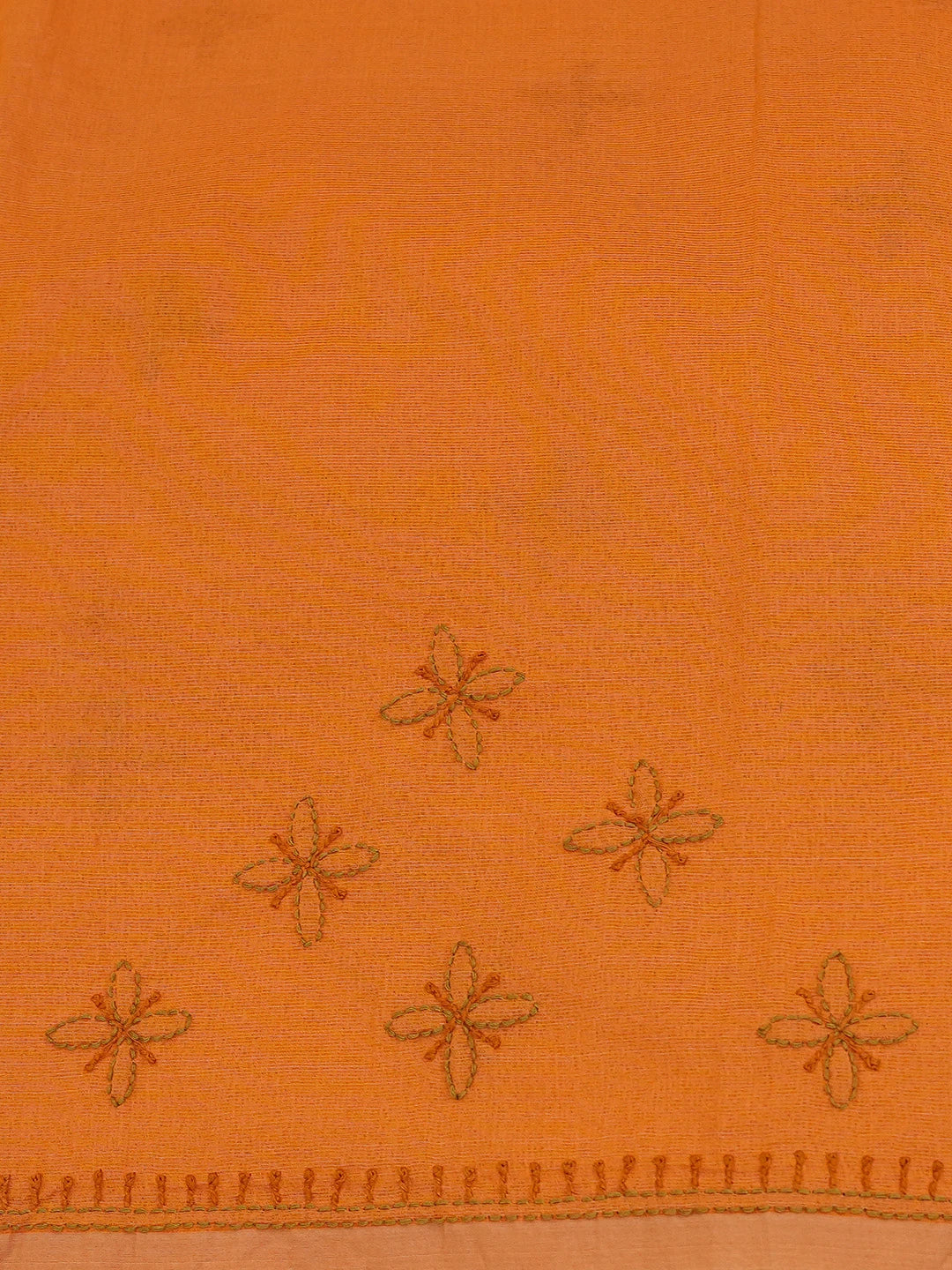 Ada Hand Embroidered Orange Super Net Lucknowi Chikankari Saree and Blouse 01A688538