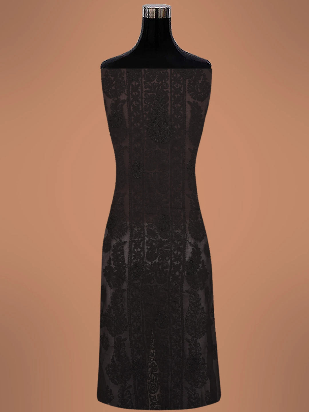 Ada Hand Embroidered Black Georgette Lucknowi Chikankari Unstitched Suit Piece 01A391124